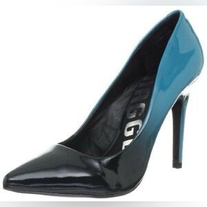 Patent Leather Blue Evan Ombre Pumps